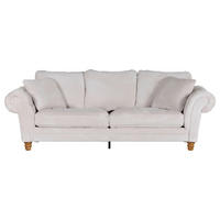 BIG SOFFA i plysch vit  - vit/furufärgad, Trend, trä/textil (273/85/110cm) - MID.YOU