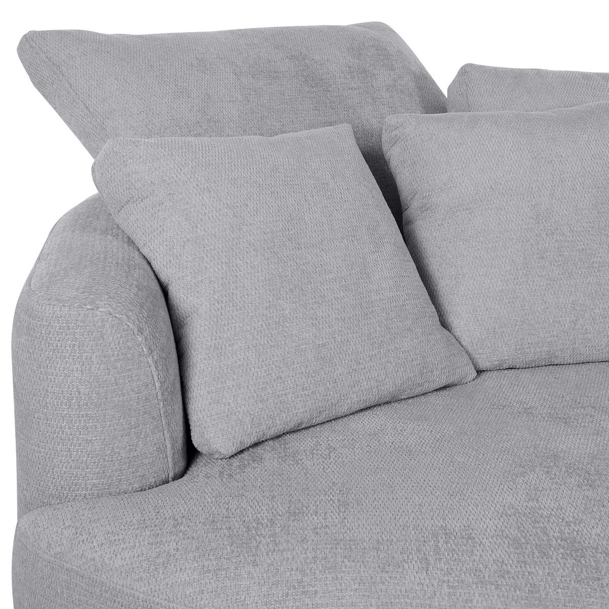 ECKSOFA in Chenille Grau  - Schwarz/Grau, Konventionell, Textil/Metall (140/275cm) - Carryhome