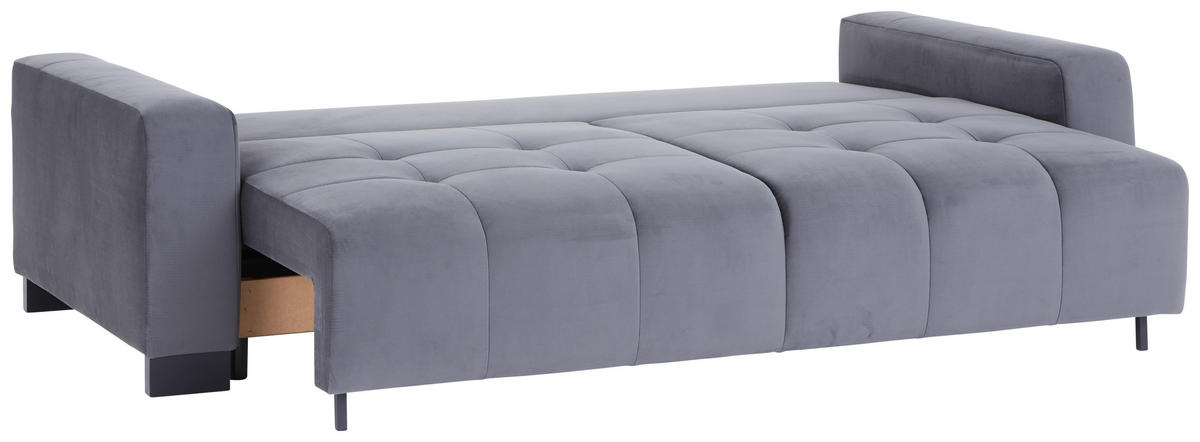 SCHLAFSOFA in Velours Dunkelgrau  - Dunkelgrün/Dunkelgrau, Modern, Holz/Kunststoff (238/88/119cm) - MID.YOU