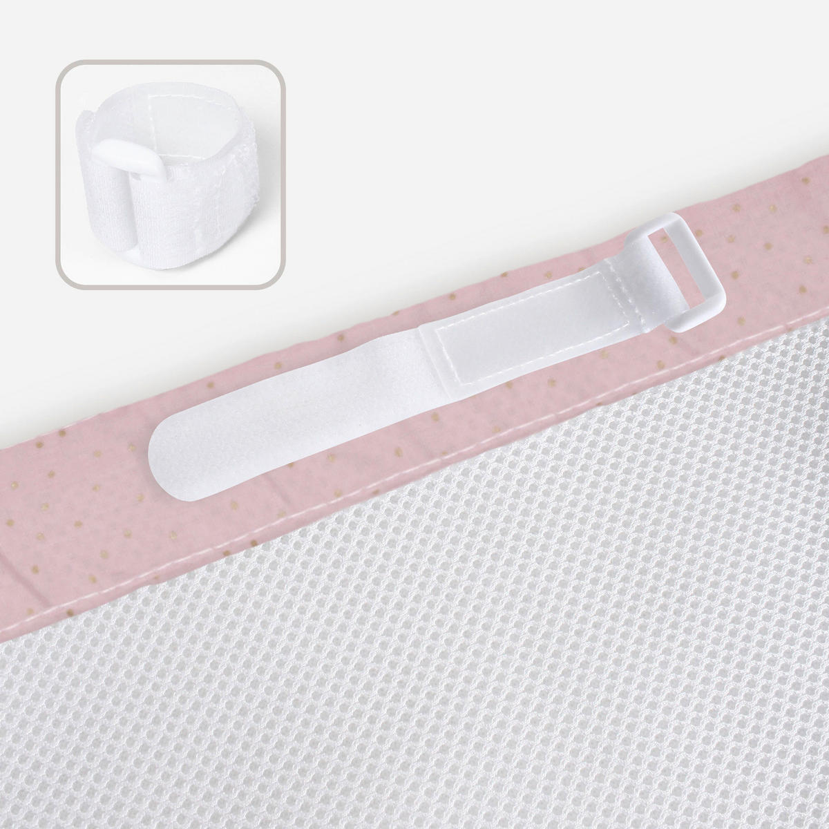 NESTCHEN babybay Nestchen 3D Mesh  - Hellrosa, Basics, Naturmaterialien (149/24/2cm) - Tobi