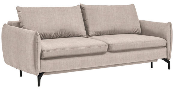 SCHLAFSOFA Beige - Beige/Schwarz, Design, Textil/Metall (224/89/105cm) - Novel