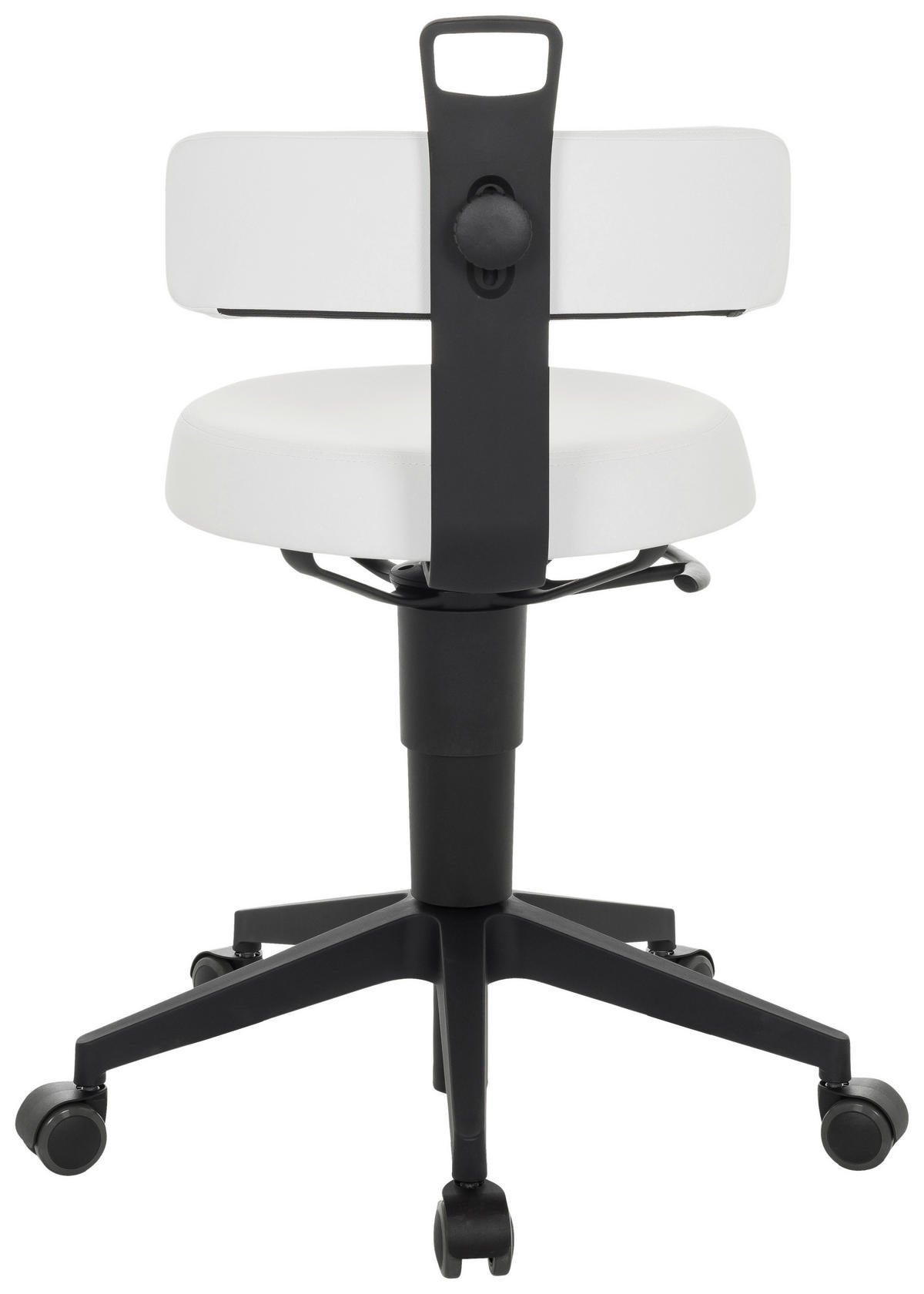 KONTORSPALL  vit  - vit/svart, Basics, läder/plast (40/74-86/46cm) - MID.YOU