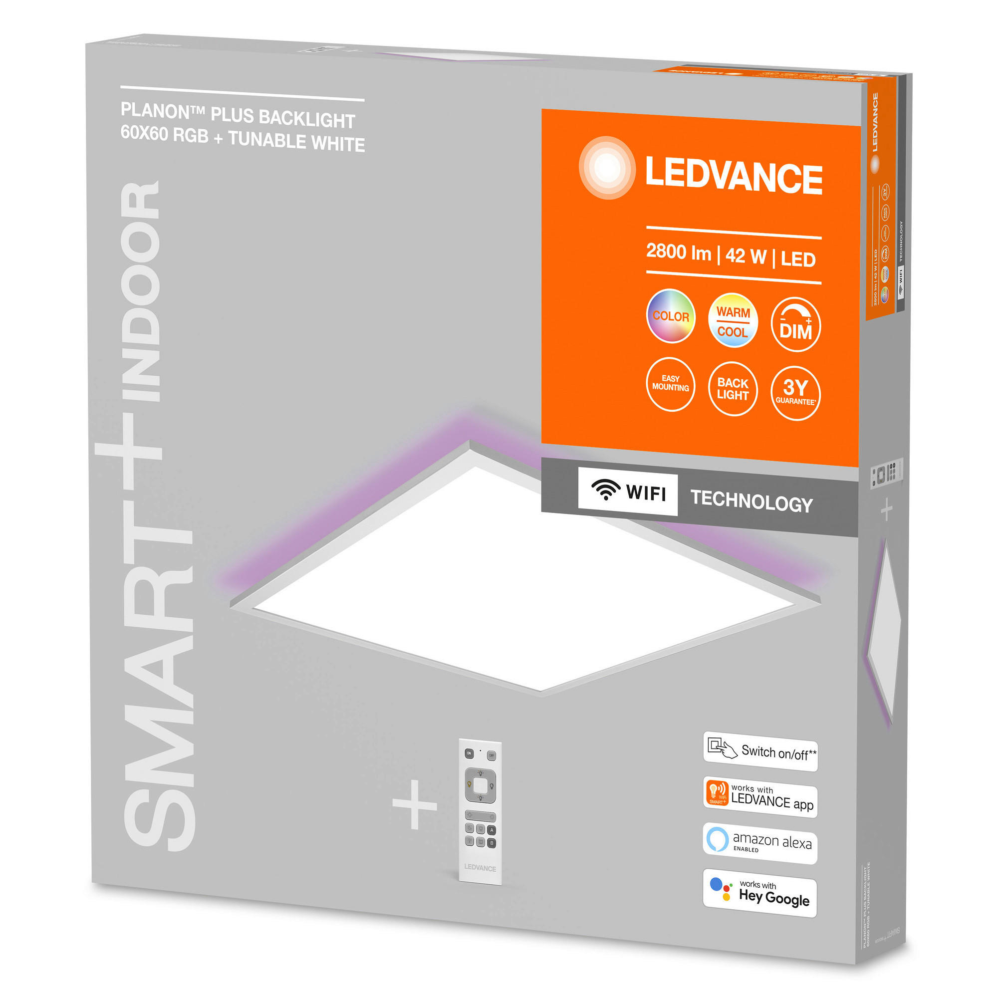 LED-PANEEL Smart+ WiFi Planon Plus Backlight   - Weiß, Design, Metall (6/6/5,6cm) - Ledvance