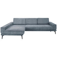 ECKSOFA Blau Chenille  - Blau/Schwarz, KONVENTIONELL, Textil/Metall (184/294cm) - SetOne by Musterring