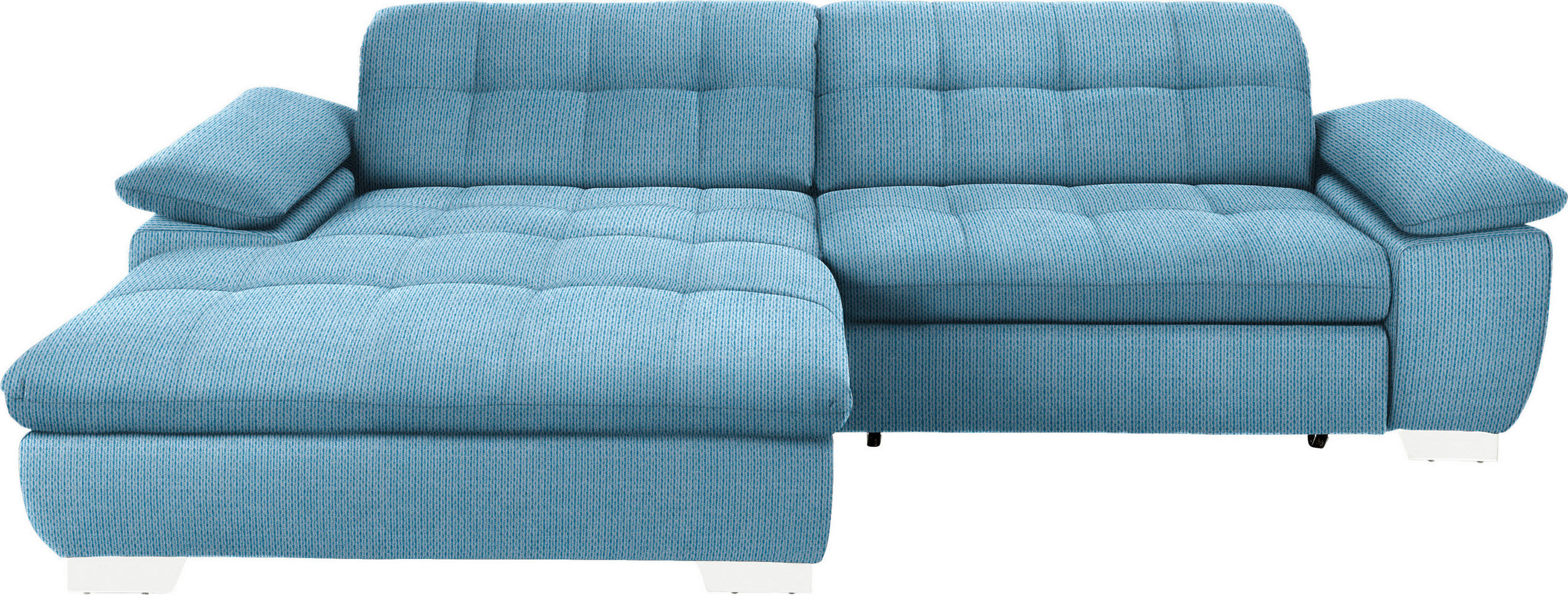 ECKSOFA  in Mikrofaser Pastellblau  180/265 cm  - Chromfarben/Pastellblau, Design, Textil/Metall (180/265cm) - Carryhome