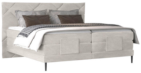 BOXSPRINGBETT 180/200 cm  in Beige  - Beige/Schwarz, KONVENTIONELL, Textil/Metall (180/200cm) - Esposa