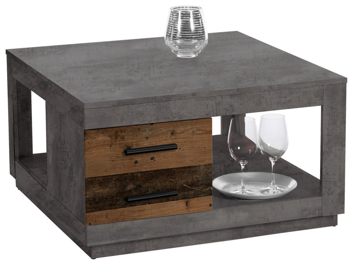 KONFERENČNÝ STOLÍK, antracitová, hnedá, kompozitné drevo, 80/80/45,6 cm - hnedá/čierna, Design, kompozitné drevo (80/80/45,6cm)