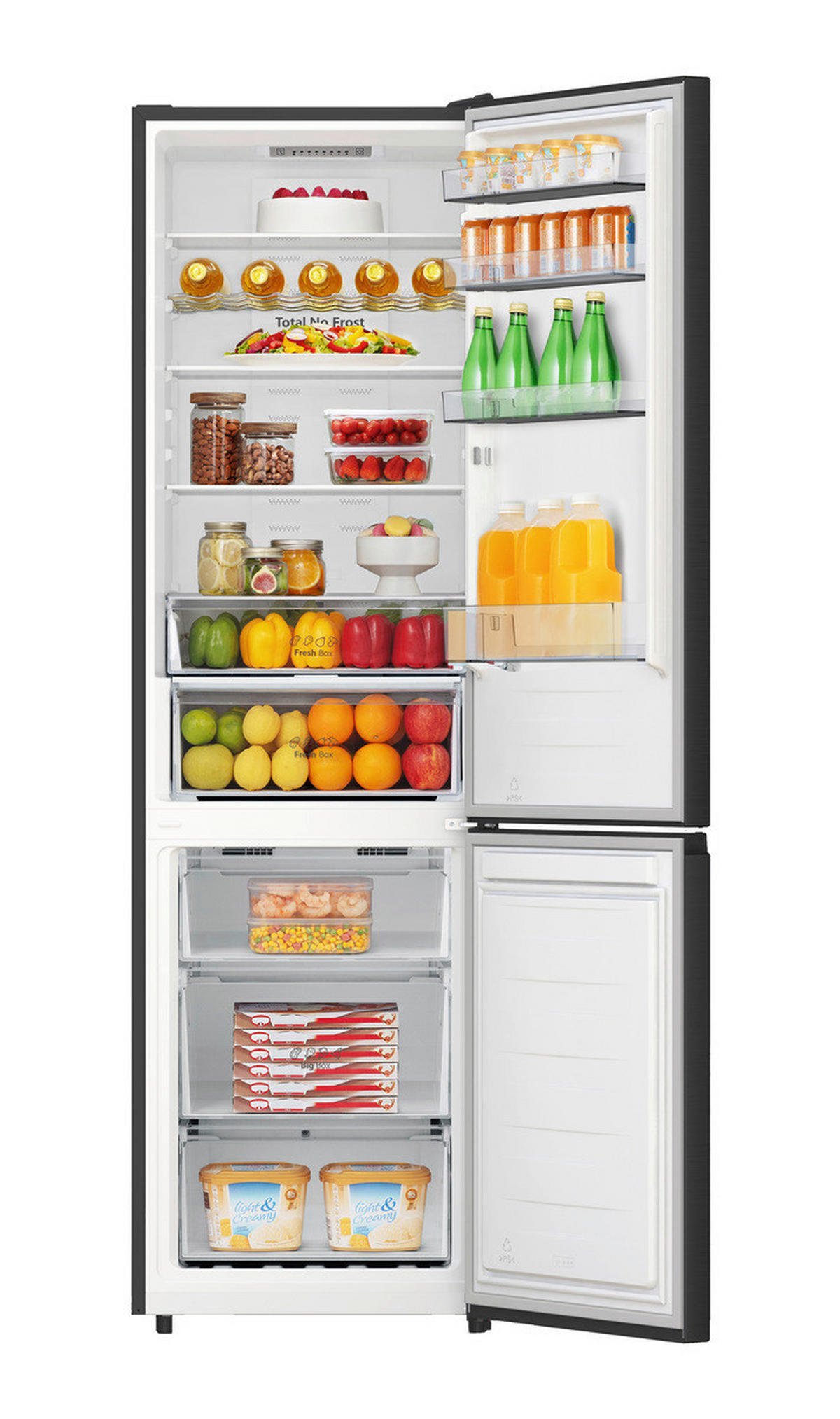 KÜHL-GEFRIER-KOMBINATION RB440N4AFA  - Schwarz, Trend, Metall (59,5/201,7/57,9cm) - Hisense