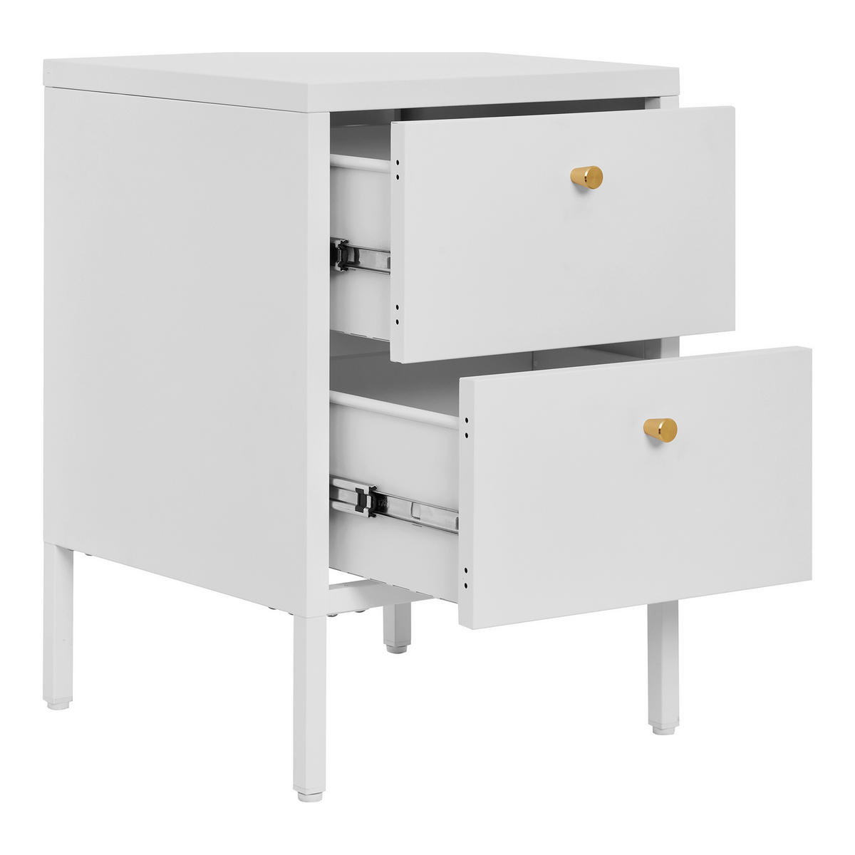 KOMMODE Dalby, 60/40/40 cm, 2 Schublade(n)  - Messingfarben/Weiß, Design, Metall (60/40/40cm) - MID.YOU