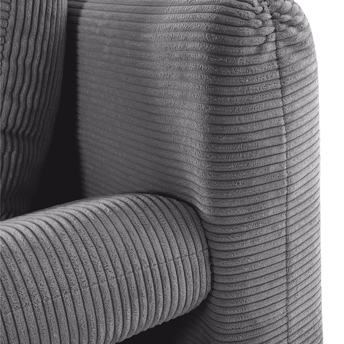 SCHLAFSOFA  mit Stoffauswahl, Liegefunktion, Schlafen auf Sitzhöhe, Rücken echt Cord Dunkelgrau  - Dunkelgrau/Schwarz, KONVENTIONELL, Textil/Metall (200/78/95cm) - home24