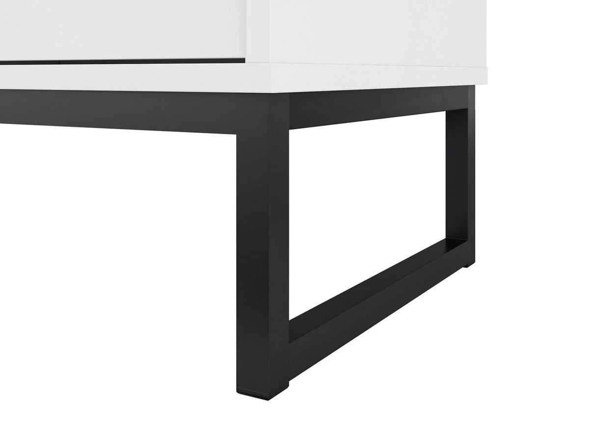 VITRINE Alto in Weiß, Eichefarben  - Eichefarben/Schwarz, Design, Glas/Holzwerkstoff (53,4/180,7/36,5cm) - MID.YOU