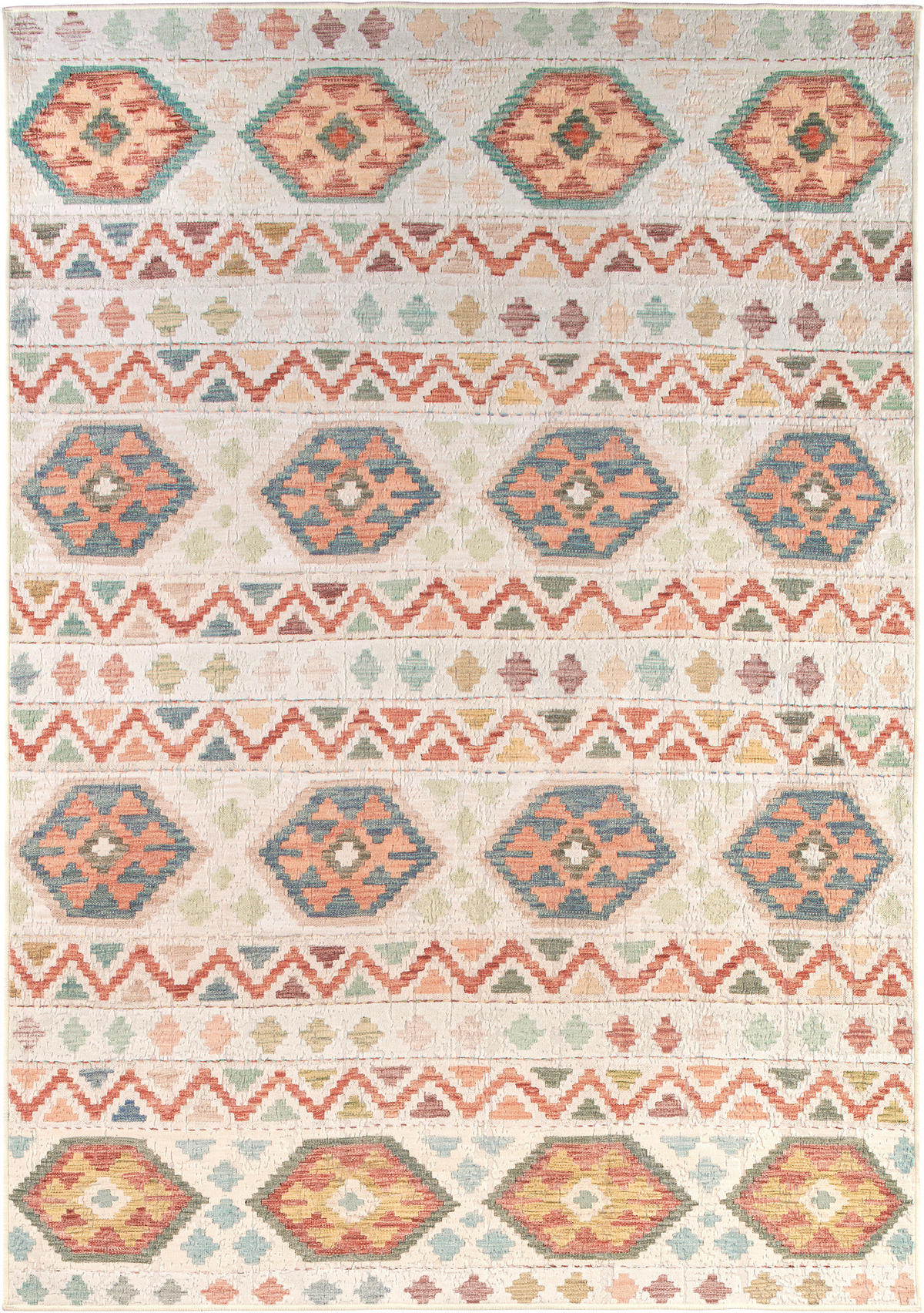 VINTAGE-TEPPICH Ondea Ramizh 160/230 cm  in Terracotta, Perlmutt, Graublau  - Graublau/Perlmutt, LIFESTYLE, Kunststoff/Textil (160/230cm) - Lindorug