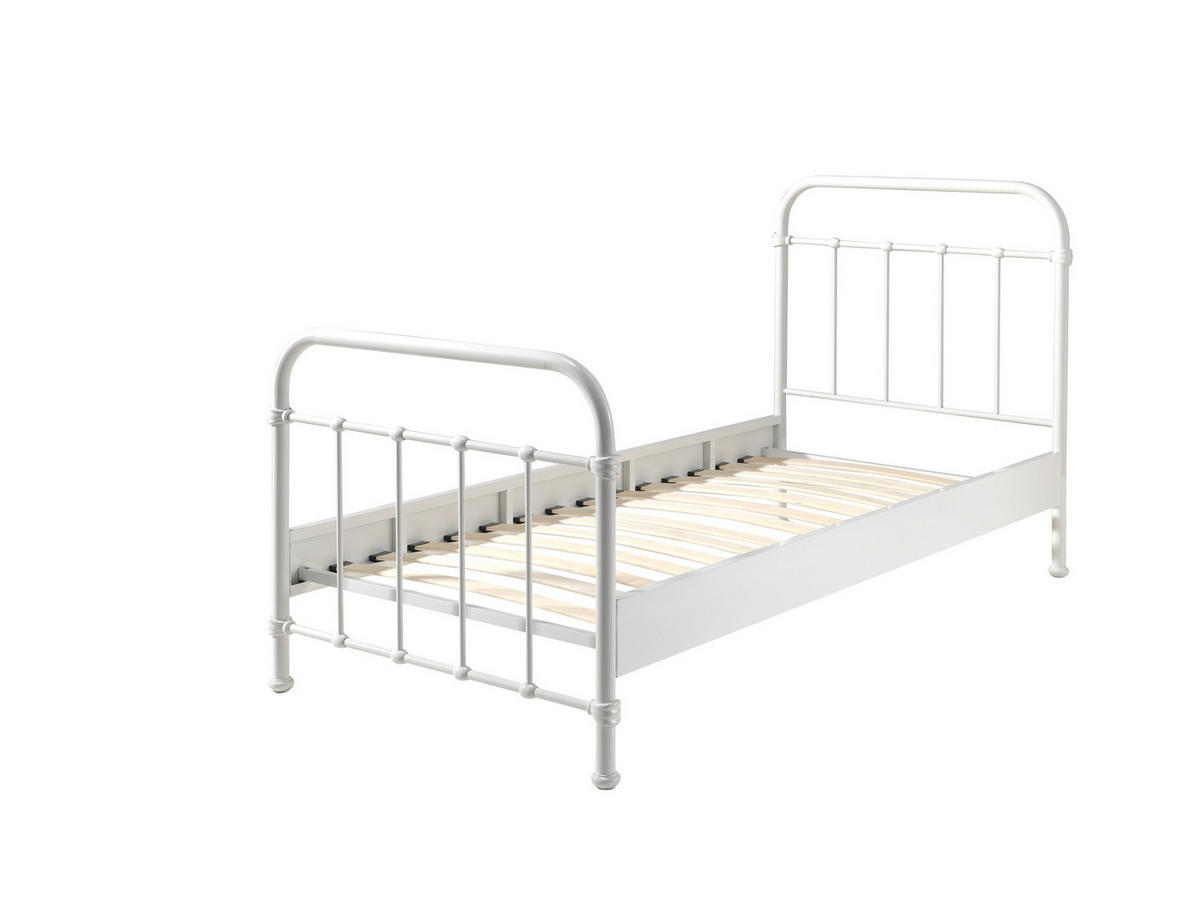 KINDER-/JUNIORBETT - Weiß, ROMANTIK / LANDHAUS, Holzwerkstoff/Metall (90/200cm) - MID.YOU