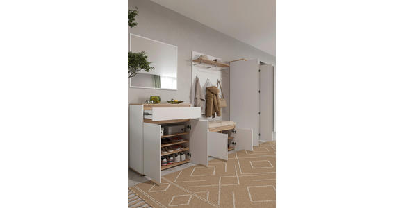 SCHUHSCHRANK 83,4/93/38 cm  - Schwarz/Weiß, MODERN, Holzwerkstoff (83,4/93/38cm) - Carryhome