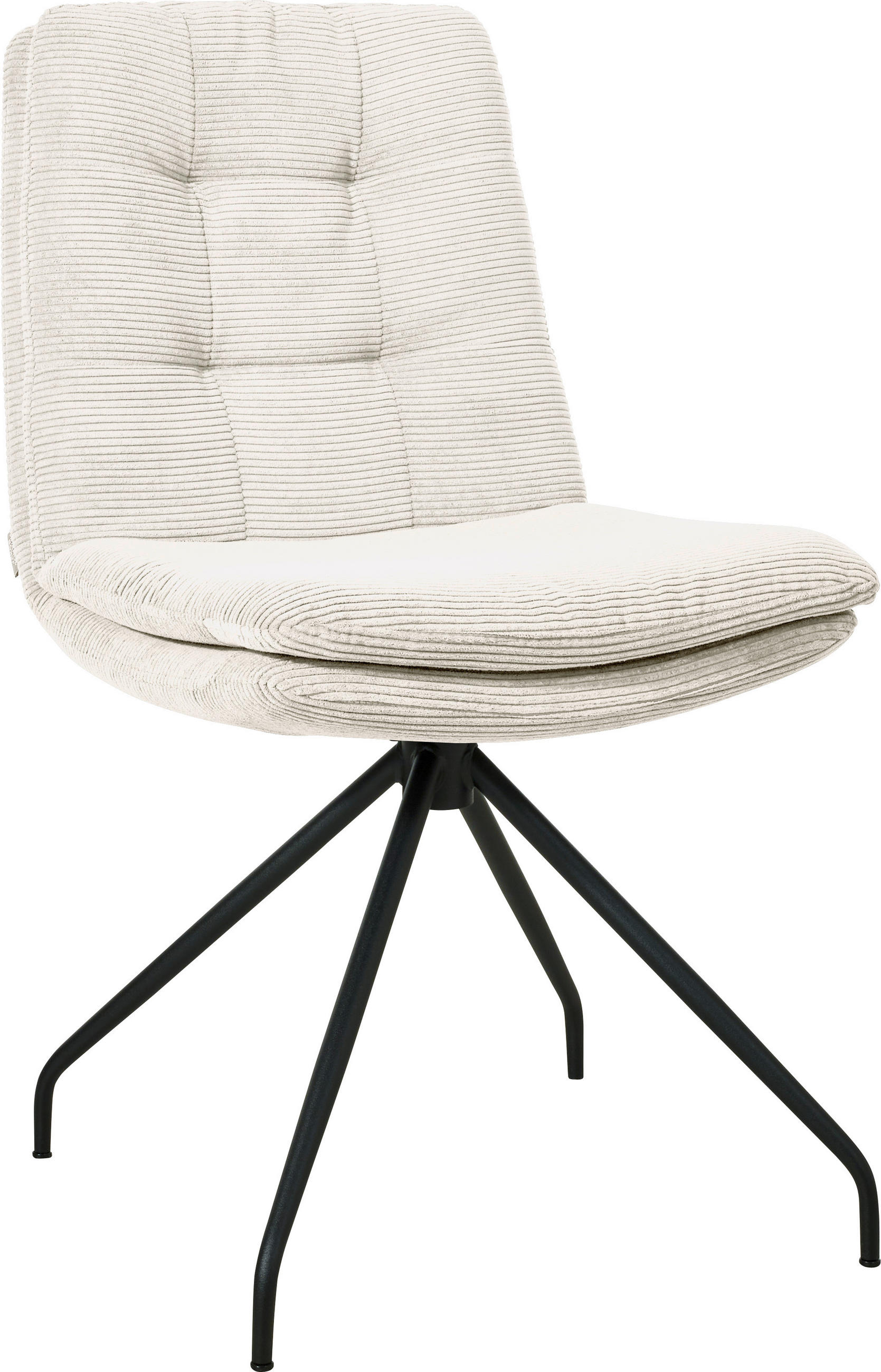 STUHL  in Cord  - Weiss/Schwarz, Design, Textil/Metall (49/90/68cm) - Johann Jakob