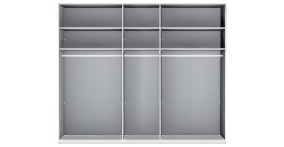 DREHTÜRENSCHRANK 250/236/58 cm 5-türig Weiß, Eiche Bianco - Schieferfarben/Eiche Bianco, Design, Glas/Holzwerkstoff (250/236/58cm) - Novel