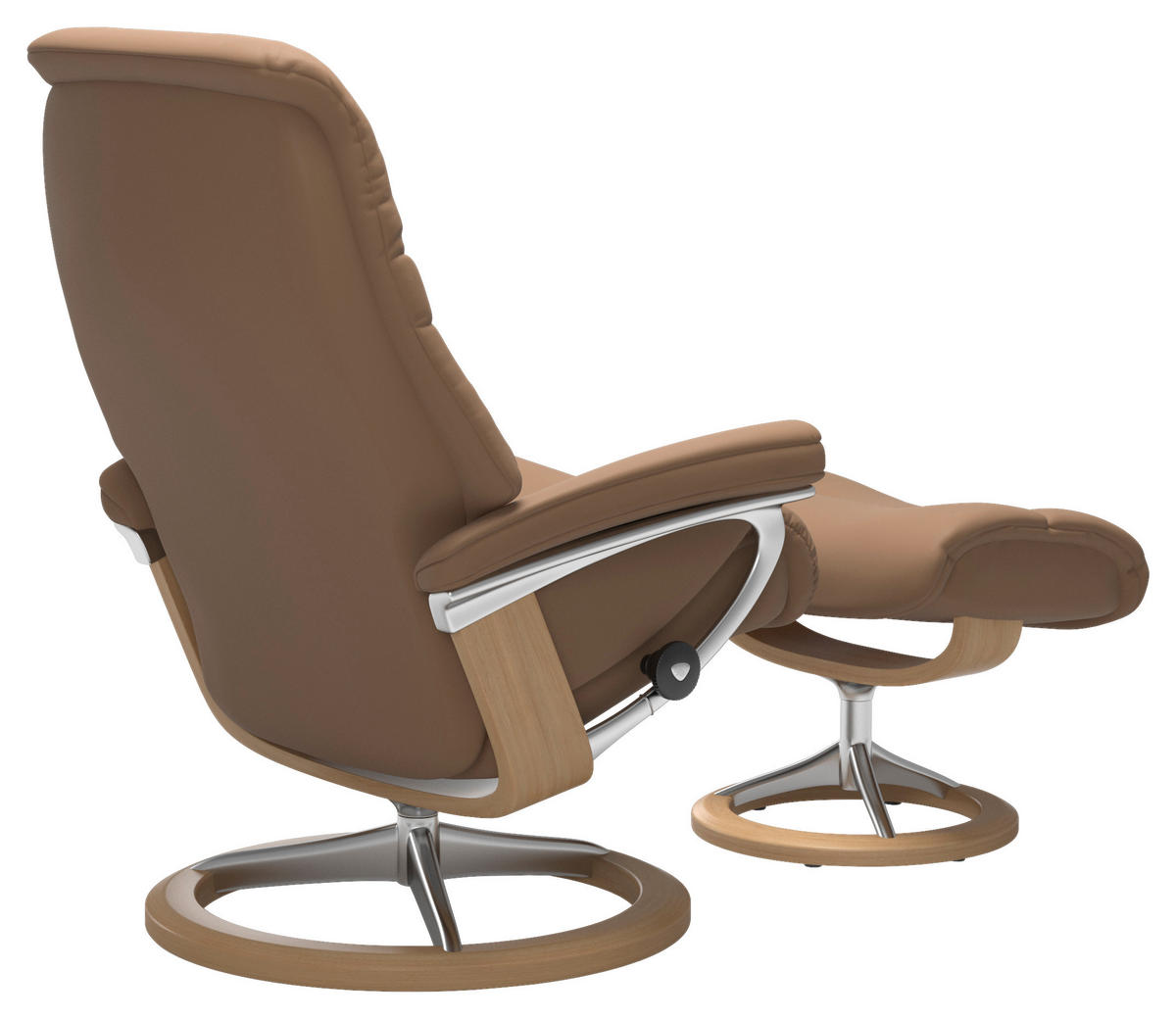 RELAXSESSELSET in Leder Hellbraun  - Hellbraun/Eichefarben, KONVENTIONELL, Leder/Holz (83/105/74cm) - Stressless