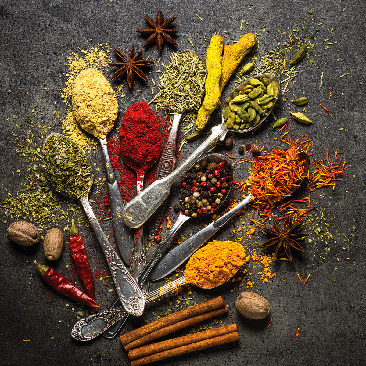 GLASBILD Essen & Trinken 50/50 cm  - Multicolor, Basics, Glas (50/50cm) - Euroart