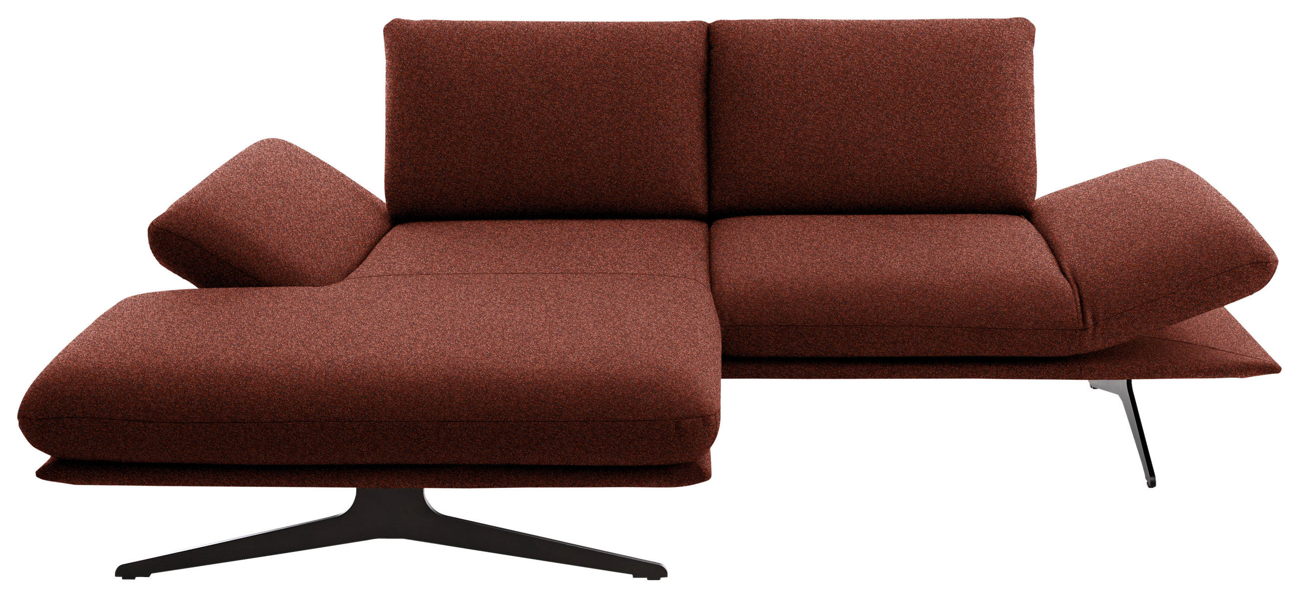 ECKSOFA  in Flachgewebe Rotorange  155/234 cm  - Rotorange/Schwarz, Design, Textil/Metall (155/234cm) - Dieter Knoll