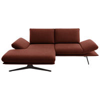 ECKSOFA  in Flachgewebe Rotorange  155/234 cm  - Rotorange/Schwarz, Design, Textil/Metall (155/234cm) - Dieter Knoll