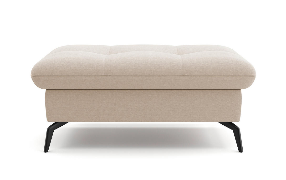 HOCKER in Textil Creme  - Creme/Schwarz, KONVENTIONELL, Textil/Metall (102/47/69cm) - Sit & More