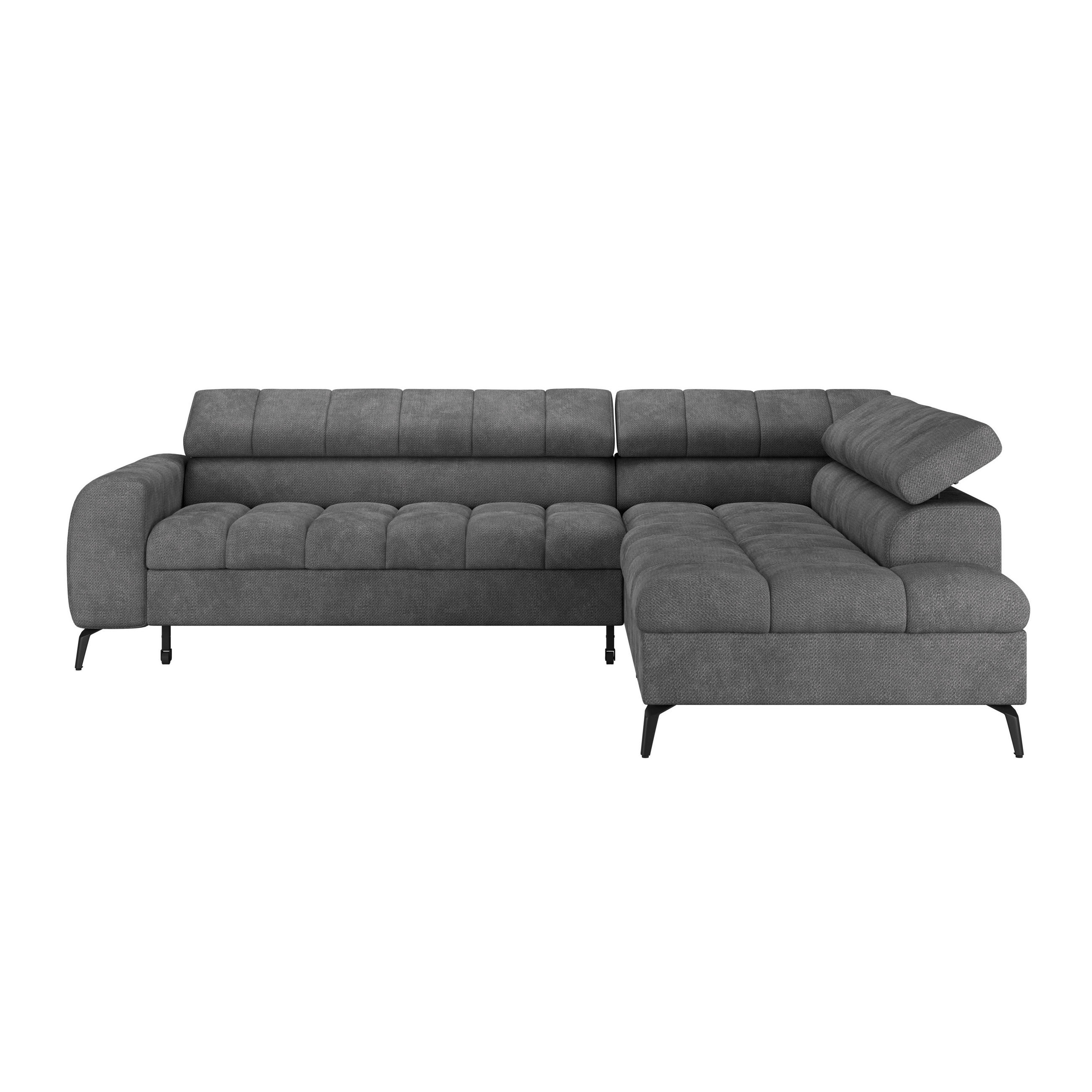 ECKSOFA in Anthrazit  - Anthrazit/Schwarz, Trend, Kunststoff/Textil (261/203cm) - Livetastic