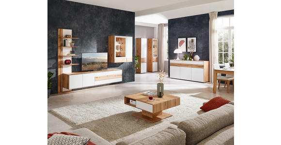 SIDEBOARD Solida  in 152/90,3/47,6 cm  - Eichefarben/Schwarz, Design, Glas/Holz (152/90,3/47,6cm) - Valnatura