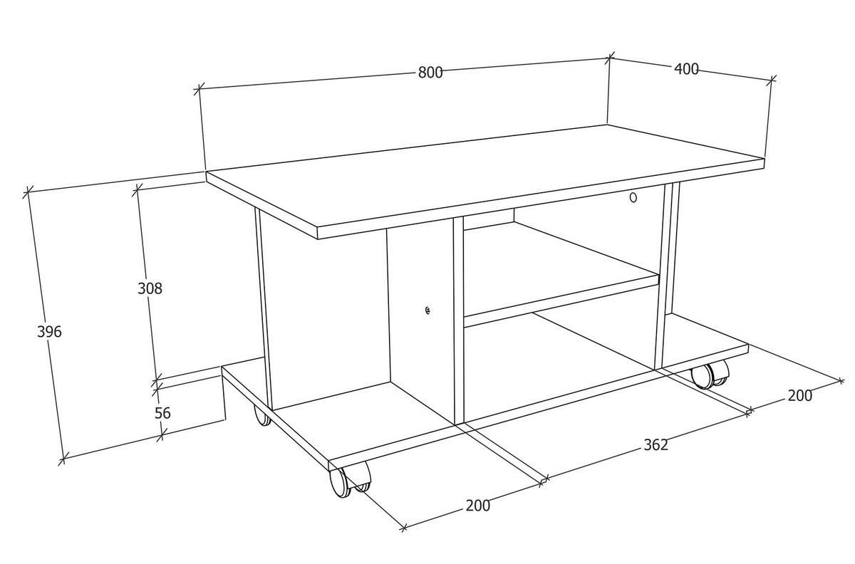 TV-RACK - Weiss, Modern, Holzwerkstoff/Kunststoff (80/40/40cm) - MID.YOU