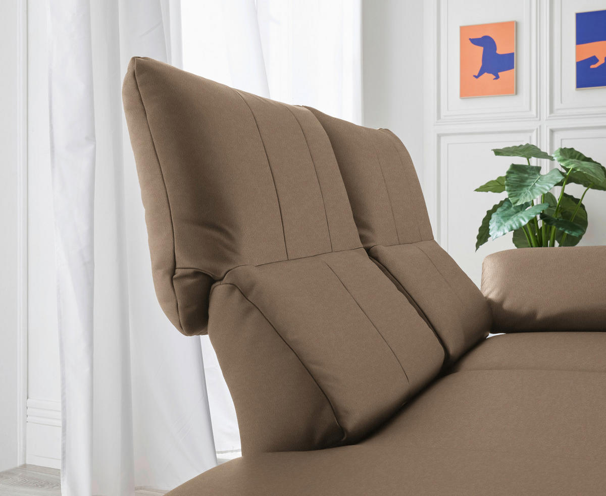 RÉCAMIERE in Echtleder Hellbraun  - Chromfarben/Hellbraun, Design, Leder/Metall (209/85-109/95-16cm) - Dieter Knoll