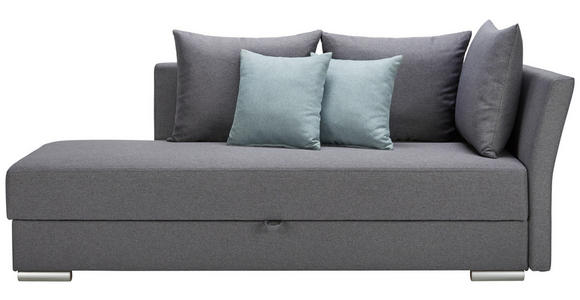 LIEGE  in Webstoff Anthrazit  - Chromfarben/Anthrazit, Design, Kunststoff/Textil (220/93/100cm) - Xora