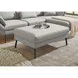 ECKSOFA  in Flachgewebe Silberfarben Armteilverstellung, Relaxfunktion, Drehsitzfunktion  255-365/175-224 cm  - Silberfarben/Schwarz, Design, Textil/Metall (255-365/175-224cm) - Dieter Knoll