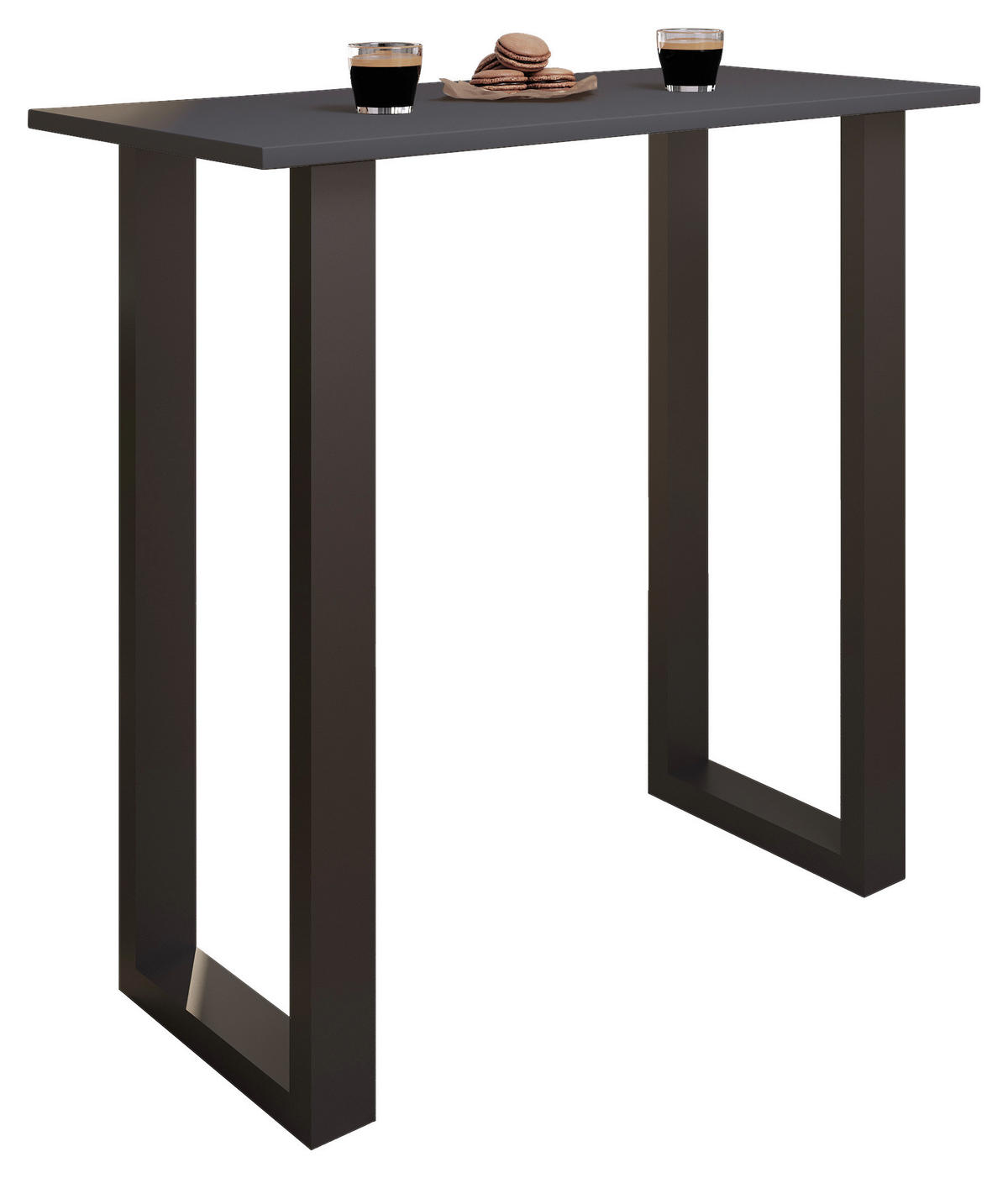 BARTISCH rechteckig Anthrazit, Schwarz  - Anthrazit/Schwarz, KONVENTIONELL, Holzwerkstoff/Metall (110/50/102cm)