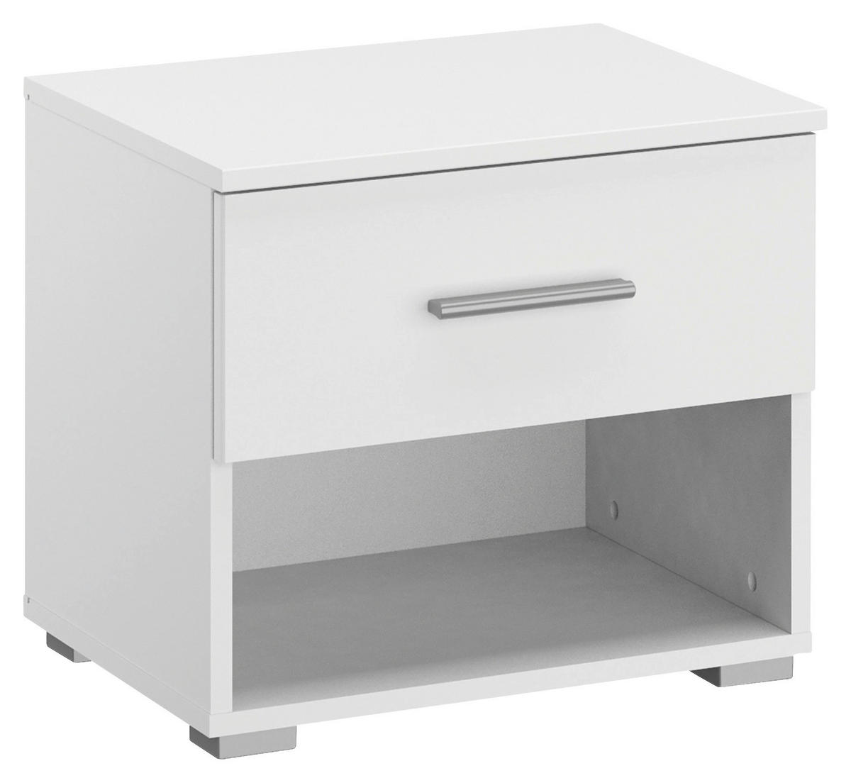NACHTSCHRANK 47/43/42 cm  - Alufarben/Weiß, Basics, Holzwerkstoff/Kunststoff (47/43/42cm) - Xora