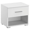 NACHTSCHRANK 47/43/42 cm  - Alufarben/Weiß, Basics, Holzwerkstoff/Kunststoff (47/43/42cm) - Xora