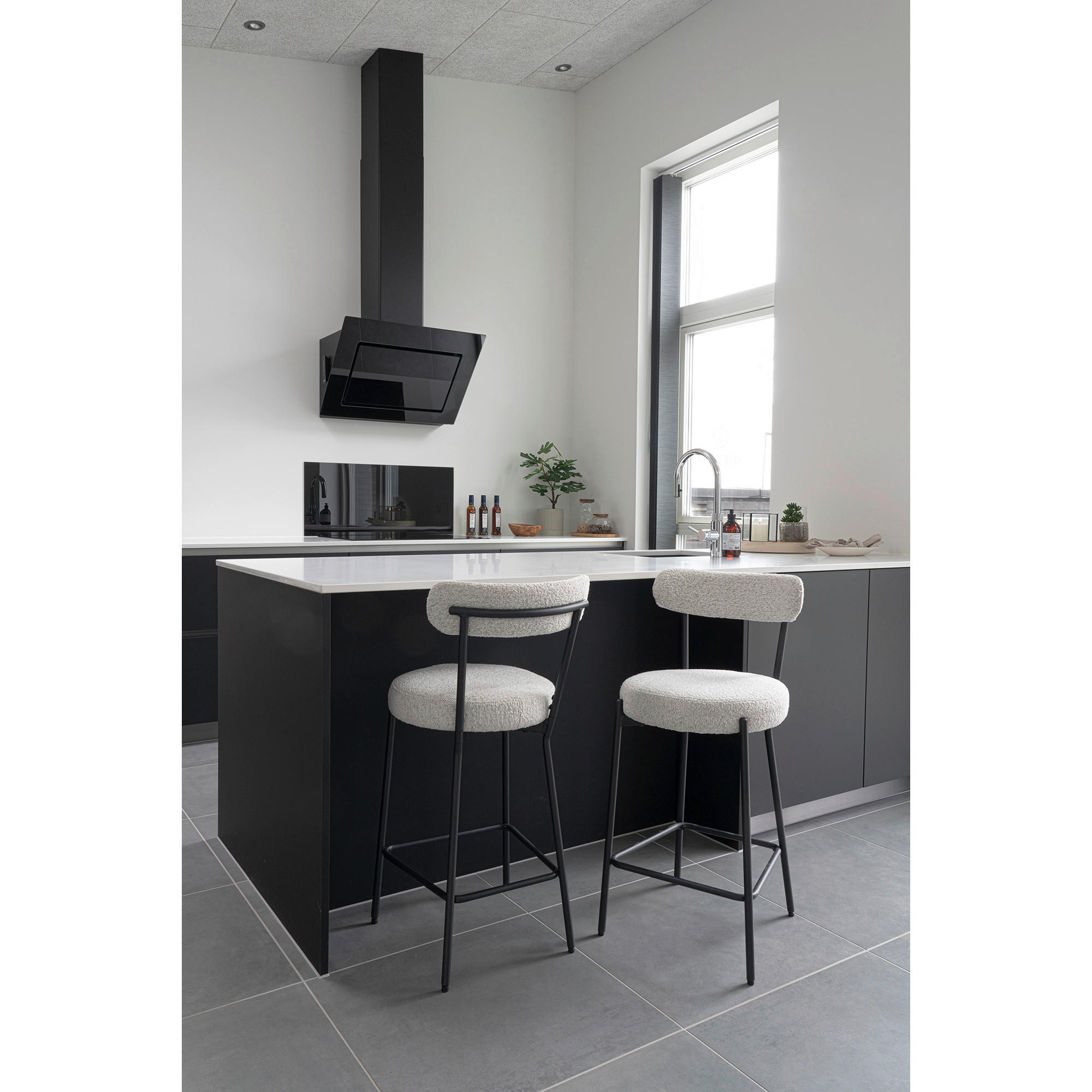 BARPALL i vit  - vit/svart, Modern, metall/textil (39/90/46cm) - MID.YOU