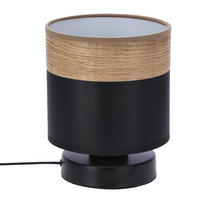 BORDSLAMPA Porto 15/18 cm   - svart/ekfärgad, Natur, metall/textil (15/18cm)