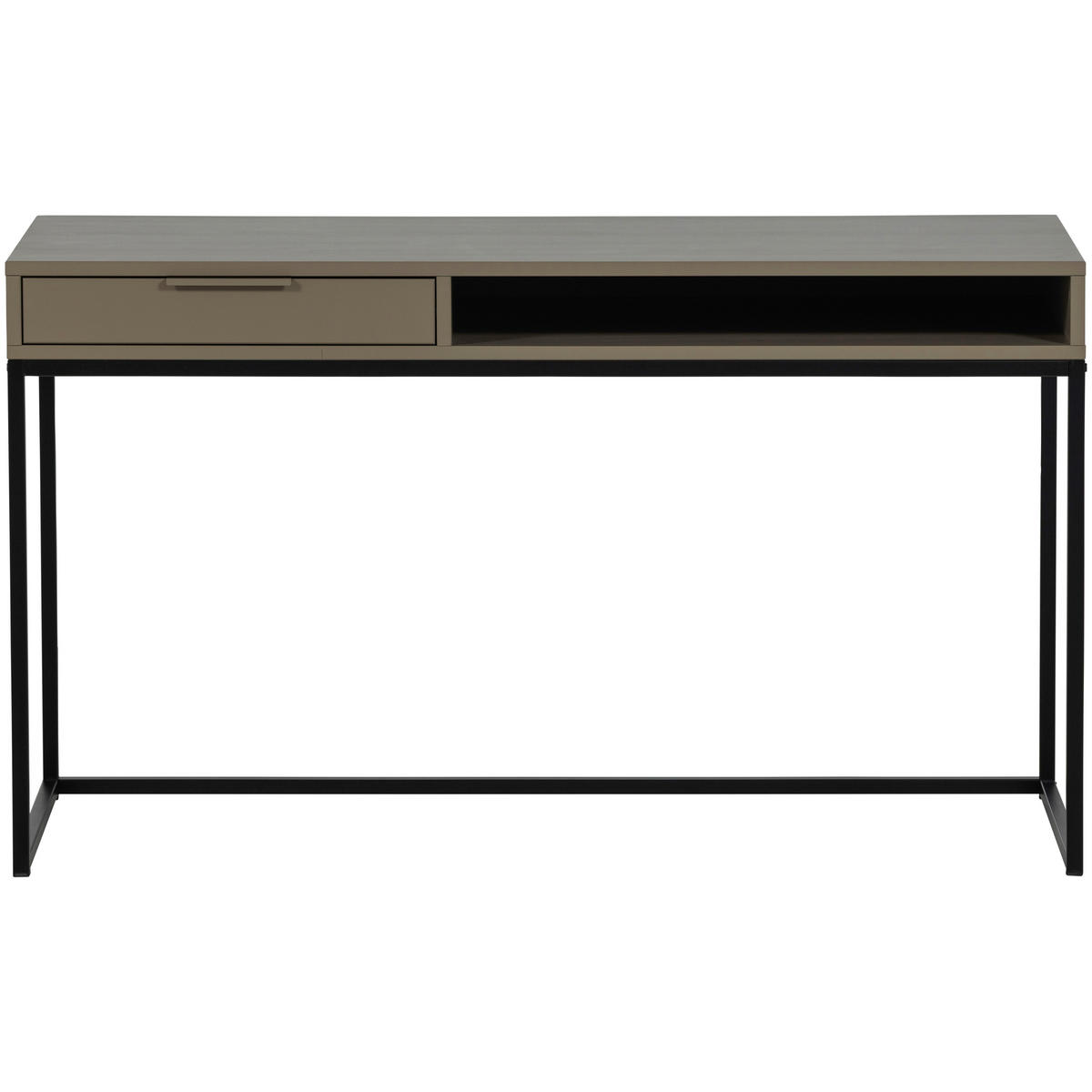 SCHREIBTISCH 130/58/75 cm  in Schlammfarben  - Schlammfarben/Schwarz, MODERN, Holz/Metall (130/58/75cm) - Livetastic