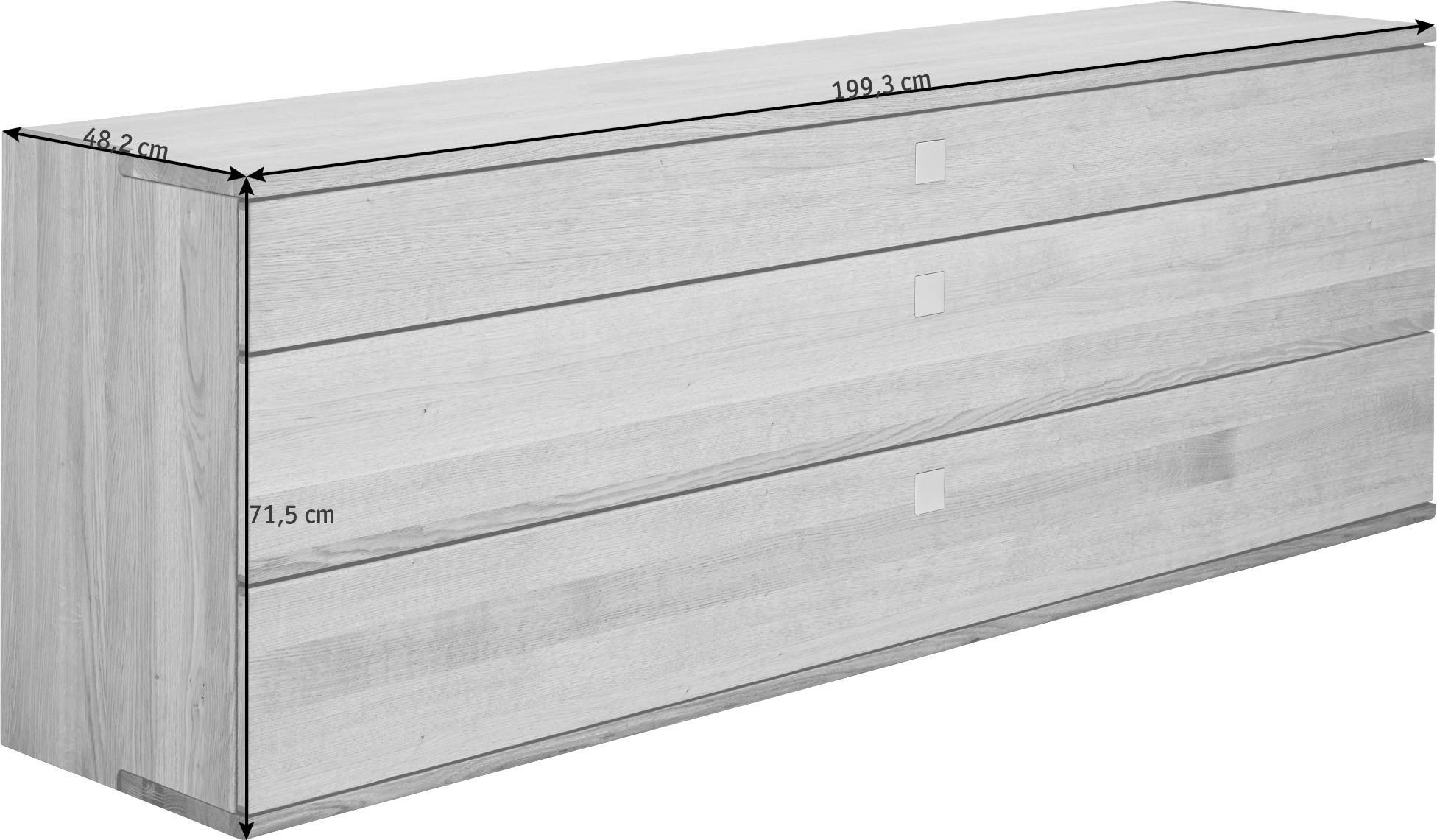ANRICHTE Eichefarben  199,3/71,5/48,2 cm  - Edelstahlfarben/Eichefarben, Design, Holz/Metall (199,3/71,5/48,2cm) - Team 7