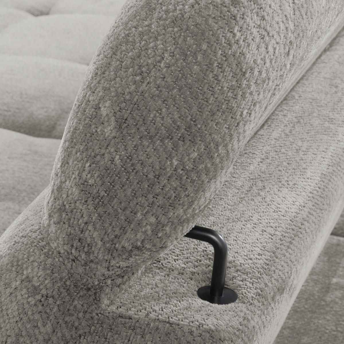 ECKSOFA  Webstoff Grau  - Schwarz/Grau, Design, Textil/Metall (195/268cm) - Livetastic
