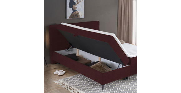 BOXBETT 160/200 cm in Beere - Beere/Schwarz, Design, Holz/Holzwerkstoff (160/200cm) - Xora