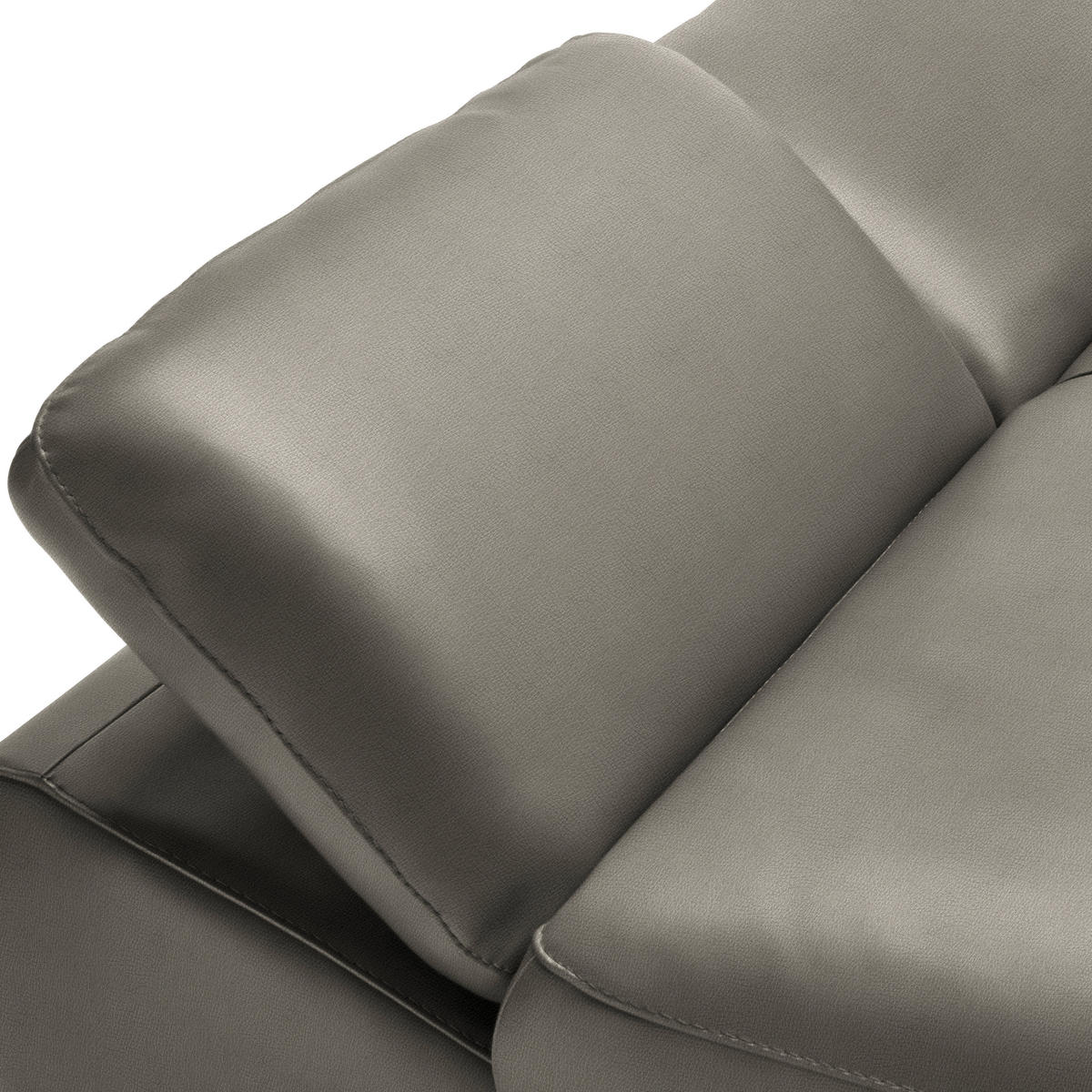 ECKSOFA in Echtleder Graubraun  183/286 cm  - Graubraun/Schwarz, Design, Leder/Metall (183/286cm) - Celina Home