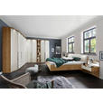 BETTANLAGE - Eiche Bianco/Champagner, KONVENTIONELL, Glas/Textil (180/200cm) - Dieter Knoll