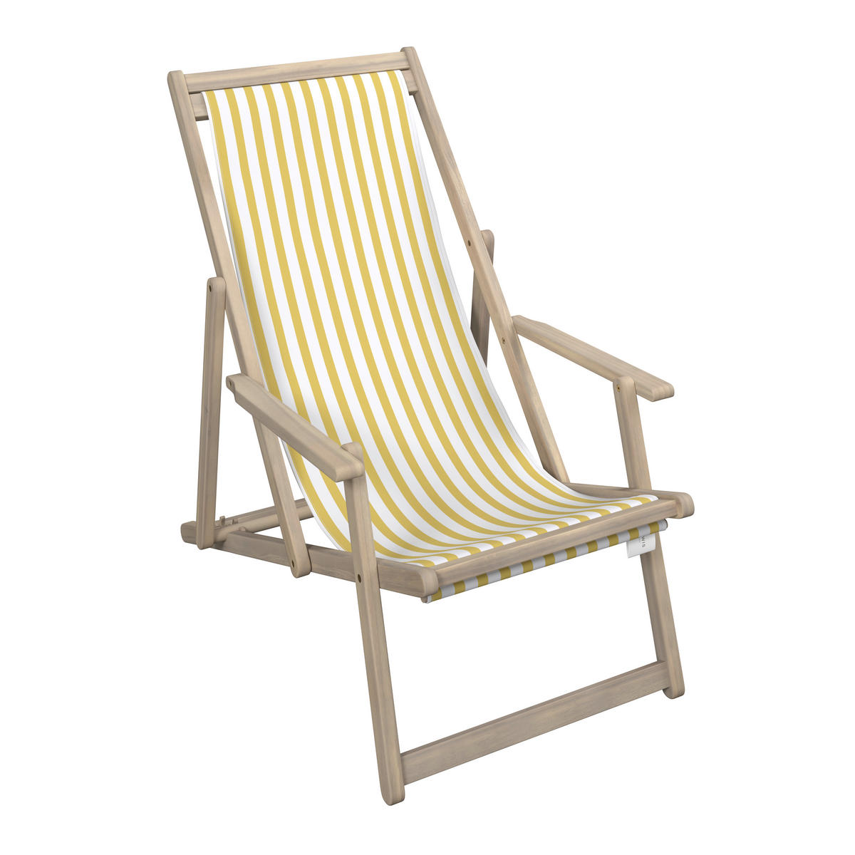 STRANDSTUHL Akazie Gelb, Weiß, Akaziefarben  - Gelb/Weiß, Basics, Holz/Textil (63/88/102cm) - Ambia Garden