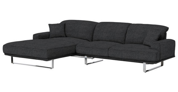 ECKSOFA in Webstoff Graphitfarben  - Graphitfarben, Design, Textil/Metall (184/304cm) - Dieter Knoll