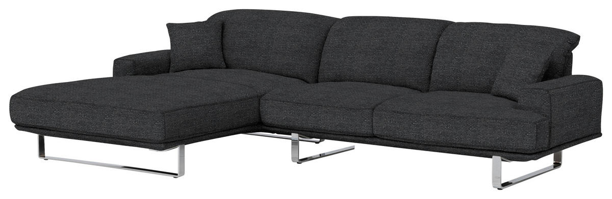 ECKSOFA in Webstoff Graphitfarben  - Graphitfarben, Design, Textil/Metall (184/304cm) - Dieter Knoll