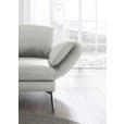 RÉCAMIERE in Echtleder Hellgrau  - Chromfarben/Hellgrau, Design, Leder/Metall (209/85-109/95-16cm) - Dieter Knoll