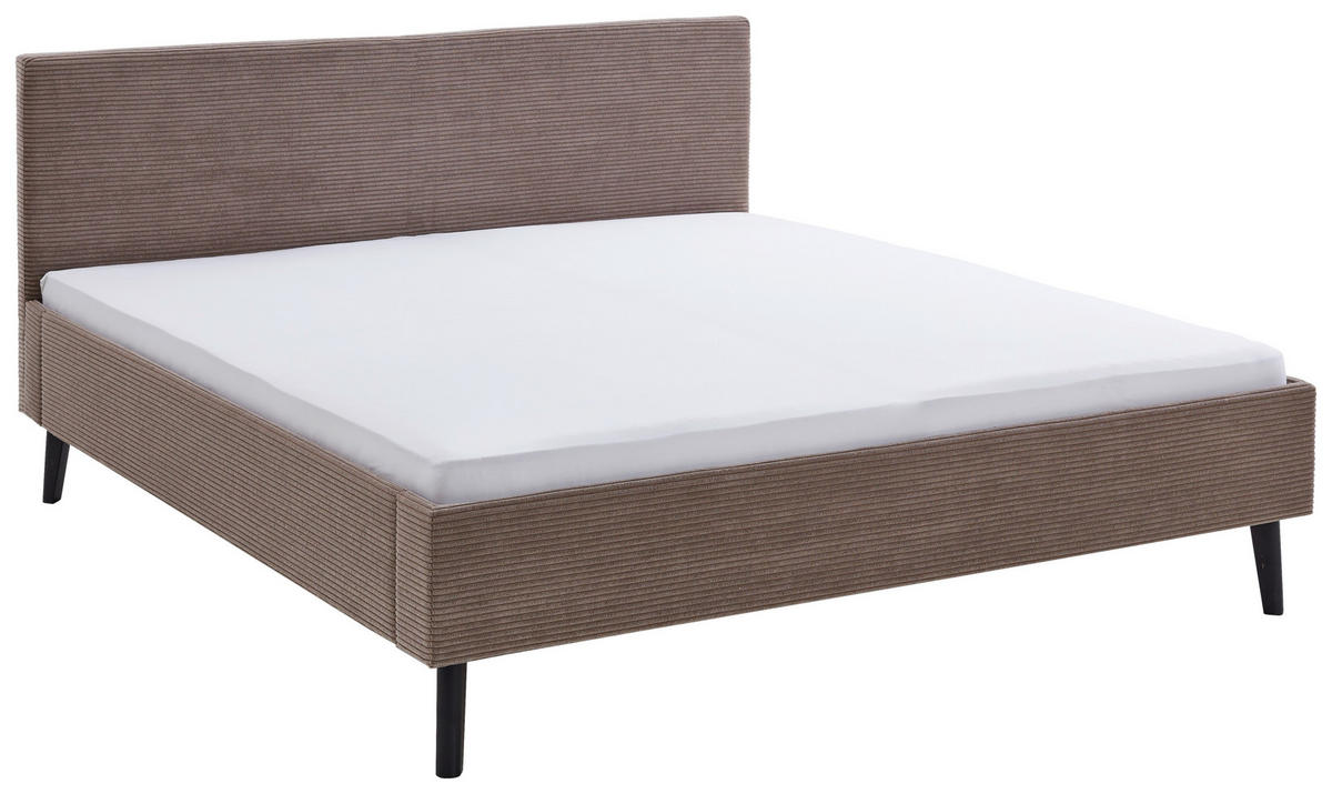 POLSTERBETT Taupe 180/200 cm  - Taupe/Schwarz, Basics, Holz/Textil (180/200cm) - Boxxx