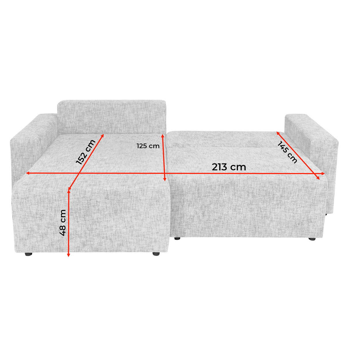 Colțar Extensibil, lemn, metal, plastic, textil, nămol, 173/258 cm - nămol/negru, Modern, plastic/lemn (173/258cm) - Carryhome