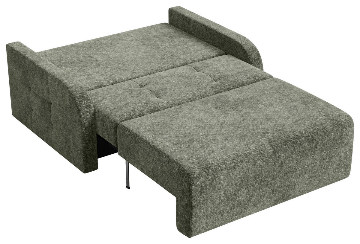 SCHLAFSOFA Chenille Dunkelgrün  inkl. Bettkasten, Schlaffunktion, Rücken echt, Liegefläche im Originalstoff  - Dunkelgrün/Schwarz, MODERN, Kunststoff/Textil (190/90/100cm) - Milino