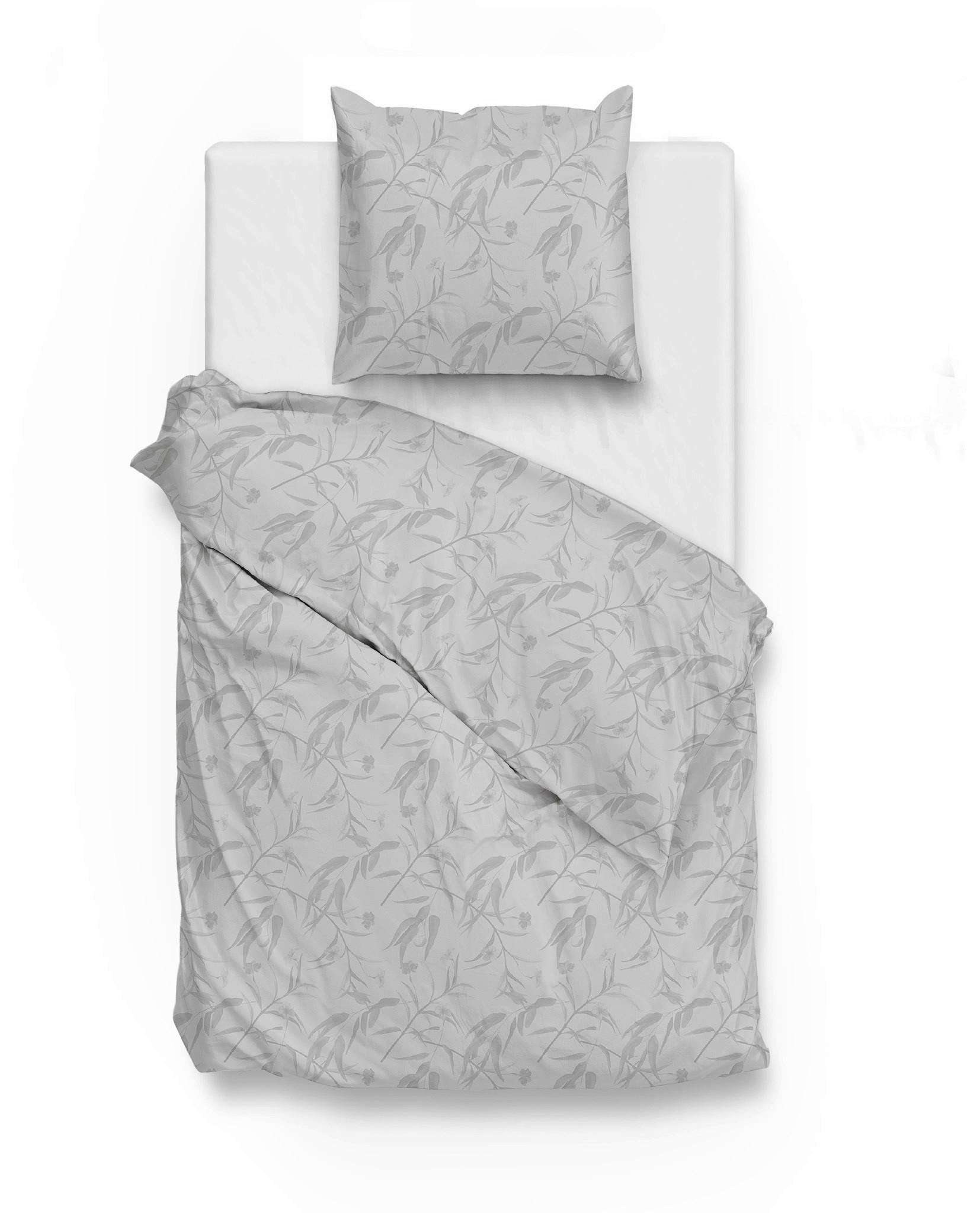 BETTWÄSCHE Fiori-di-Satinado Makosatin 155/220 cm  - Hellgrau, Basics, Textil (155/220cm)